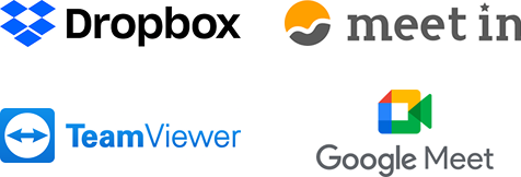 Dropbox,Meet in,TeamViewer,Google Meet